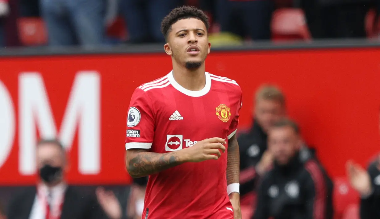Jadon Sancho - Rekrutan anyar Manchester United ini merupakan pemain dengan harga fantastis. Diboyong Setan Merah dengan banderol mencapai 76,5 juta pounds dari Borussia Dortmund, Sancho juga mendapat gaji 350 ribu puonds per pekan. (Foto: AFP/Adrian Dennis)