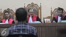 Majelis Hakim Pengadilan Tipikor Jakarta menjatuhkan vonis kepada Marudut dengan vonis 3 tahun penjara dan denda Rp100 juta subsidair 3 bulan kurungan 3 bulan, Jakarta, Jumat (2/9). (Liputan6.com/Helmi Afandi)