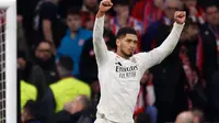 Gelandang Real Madrid, Jude Bellingham, saat laga leg kedua babak 16 besar Liga Champions melawan Atletico di Civitas Metropolitano, Kamis dini hari WIB (13-3-2025). (Bola.com/X @realmadriden)