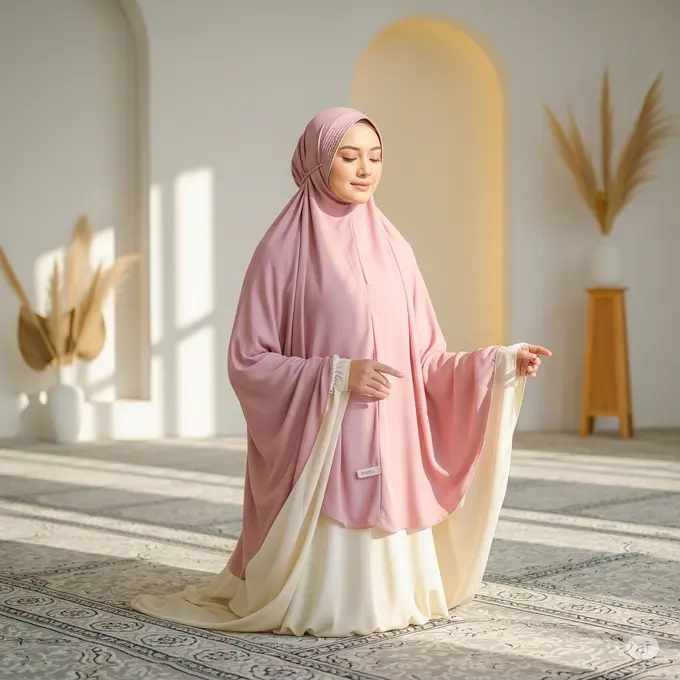 Mukena Two-Tone Pastel Elegan