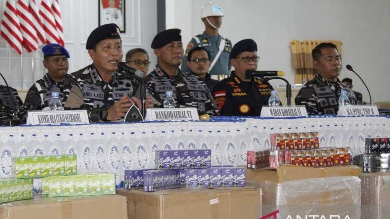 Kodaeral VI dan Bea Cukai Gagalkan Penyelundupan 3,9 Juta Batang Rokok Ilegal di Makassar