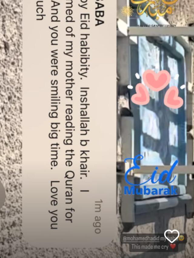 Bella Hadid Unggah Ucapan Selamat Lebaran Idul Fitri di Hari Jumat