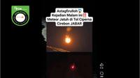 Penelusuran  klaim meteor jatuh di Tol Ciperna Cirebon (Sumber Facebook)