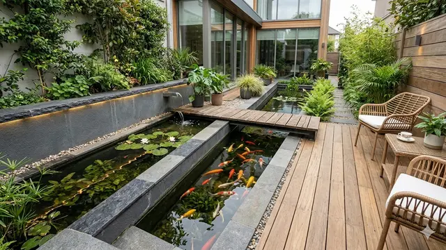Model Kolam Ikan Minimalis Depan Rumah Lahan Sempit (Foto: Gemini AI)