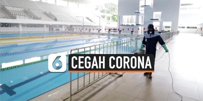 VIDEO: Cegah Corona, Stadion Renang GBK Disemprot Disinfektan
