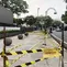 Pohon di depan lapangan padel ditebang ilegal