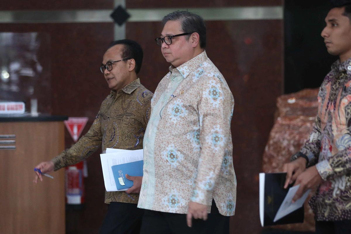 FOTO: Airlangga Hartarto Sambangi KPK Bahas Isu Tarif Dagang Indonesia AS
