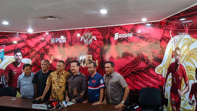 Konferensi pers Komite Pemilihan PSSI di Kantor PSSI, FX Sudirman, Jakarta Pusat, Jumat (4/10/2019).
