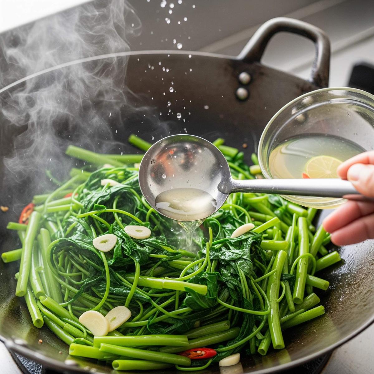 Tips Menumis Kangkung Tetap Hijau