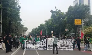 Demo Mahasiswa di Monas (Alya Putri/Liputan6.com)