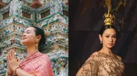 Lihat di sini tampilan anggun Andien Aisyah pakai busana tradisional Chut Thai di Bangkok.