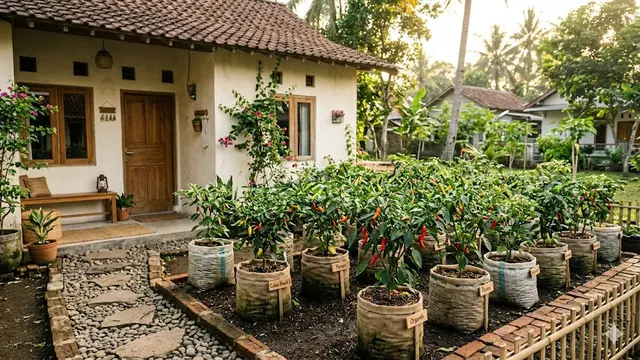 Inspirasi Kebun Mini dari Karung di Halaman Rumah