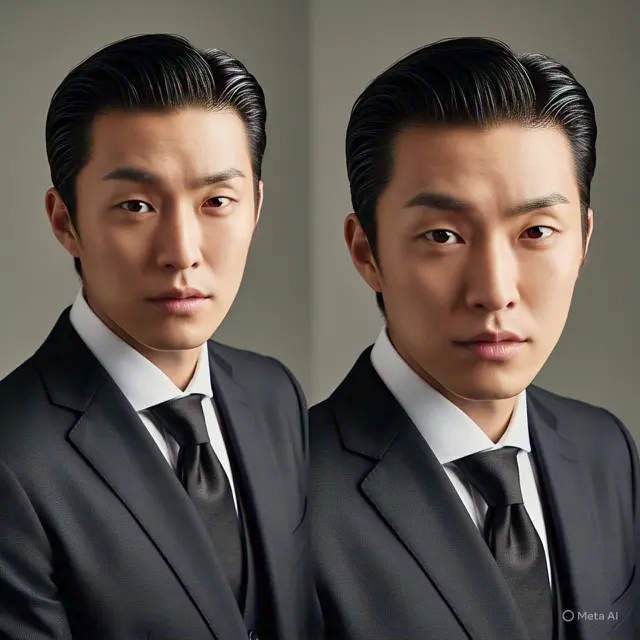 Model Rambut Pria Korea Slick Back/via Meta AI