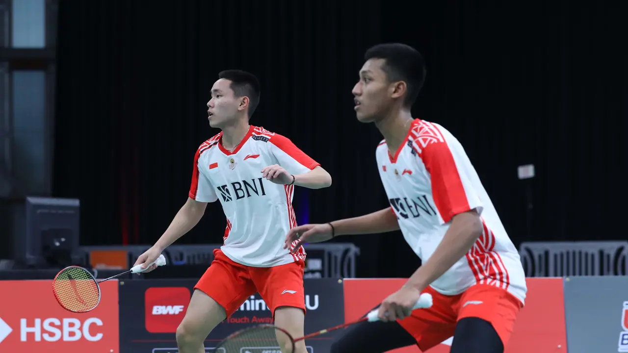 Muhammad Al Farizi/Nikolaus Joaquin - Tim Bulu Tangkis Indonesia - Kejuaraan Dunia Beregu Junior 2023