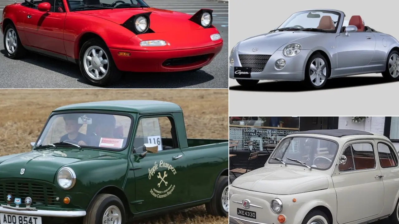 Mobil-mobil mungil ikonik seperti Mini Cooper, Daihatsu Copen, Mazda Miata, dan Fiat 500