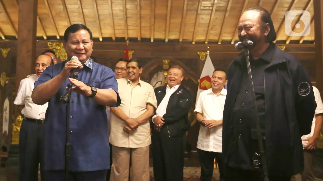 Surya Paloh Tiba di Hambalang, Langsung Temui Prabowo Subianto