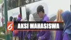 Mereka konvoi menggunakan 19 bus dari Balai Kota Bogor menuju Gedung DPR.