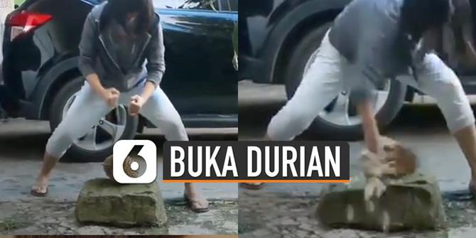 VIDEO: Cara Wanita Ini Buka Durian Bikin Ngilu