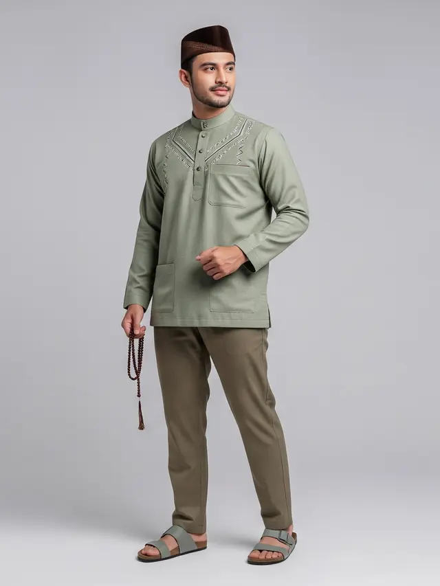 Setelan Baju Koko dan Celana Senada