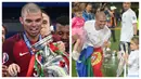 Pepe. Ia juga menjadi bagian skuat Real Madrid bersama Cristiano Ronaldo saat meraih trofi Liga Champions di musim 2015/2016. Selain merebut trofi Euro 2016, ia juga dinobatkan sebagai man of the match dalam laga final menghadapi Prancis. (Foto: AFP/Franck Fife/Filippo Monteforte)