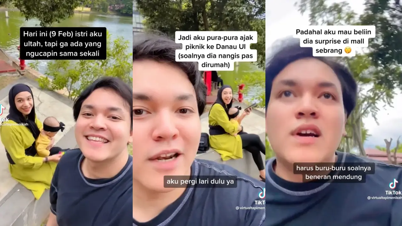 Viral Suami di Depok Hujan-Hujanan Beli Kado untuk Istri (Sumber: TikTok @virtualtapimenikah)