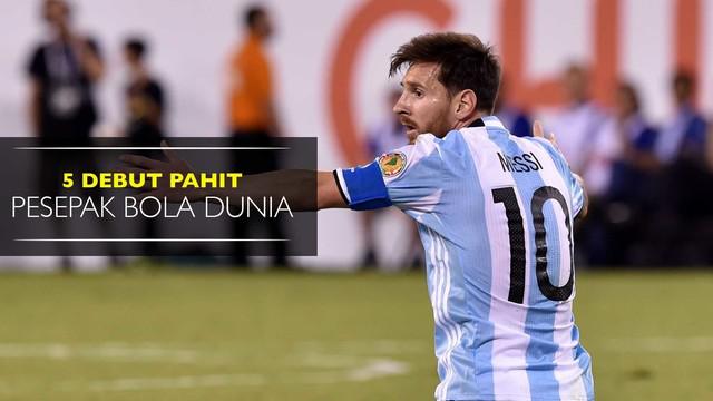 Video listikal lima debut pahit yang dialami pesepak bola dunia seperti Rio Ferdinand hingga Lionel Messi.
