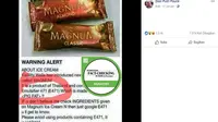 [Cek Fakta] Hoaks Es Krim Magnum Mengandung Lemak Babi