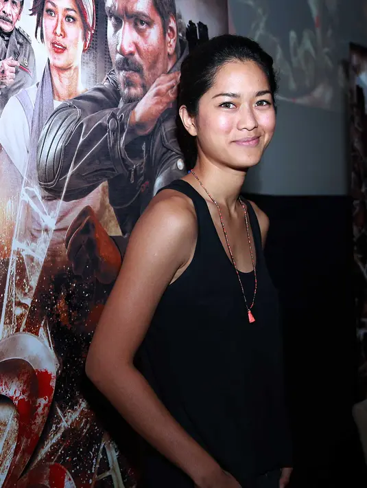 Ditemui di pemutaran trailer film ‘3’, XXI Plaza Senayan, Jakarta Selatan pada Senin (10/8/2015), wanita berusia 31 tahun ini mengaku harus babak belur karena menjalani adegan berkelahi. (Deki Prayoga/Bintang.com)