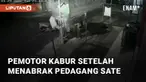 Rekaman CCTV menunjukkan seorang pemotor menabrak pedagang sate keliling mengundang perhatian