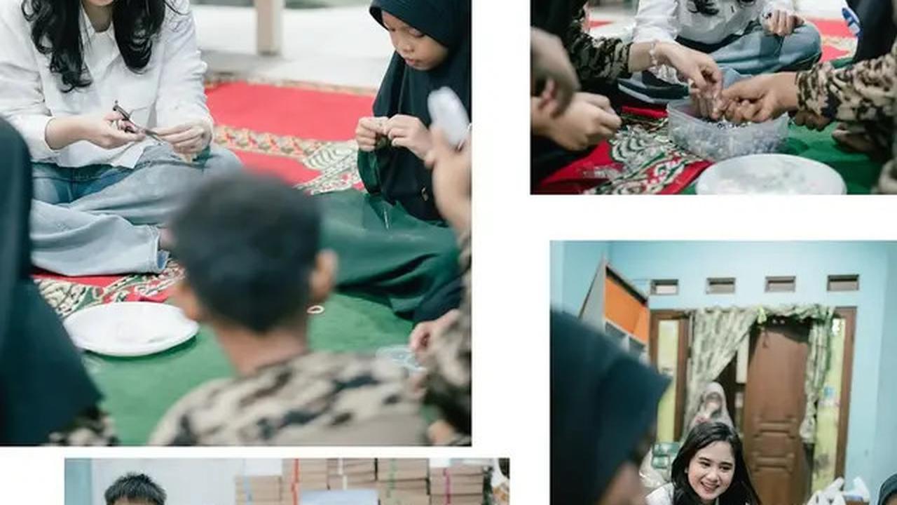 6 Potret Tissa Biani Berbagi Paket Lebaran di Panti Asuhan, Banjir Pujian