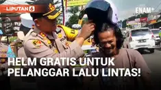 Polisi Bagi-bagi Helm Gratis Untuk Pelanggar Lalu Lintas