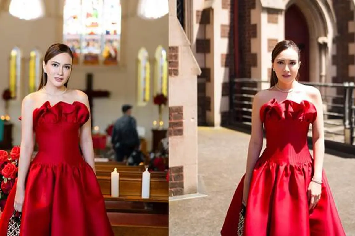 7 Potret Shandy Aulia Jadi Bridesmaid dengan Dress Merah Ini Tampil Curi Perhatian