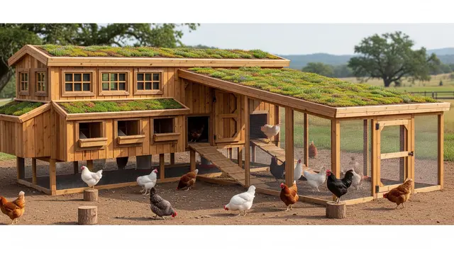 Desain Kandang Ayam dengan Atap Rumput Hidup/Gemini AI