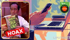 Cek fakta foto mantan presiden Jokowi sedang membaca buku "Dahsyatnya Siksa Kubur"