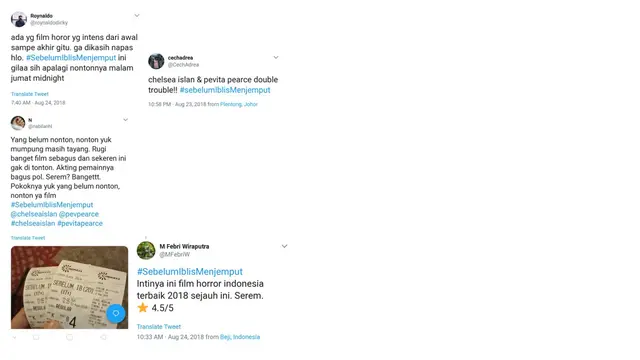 Antusias penonton Sebelum Iblis Menjemput melalui media sosial