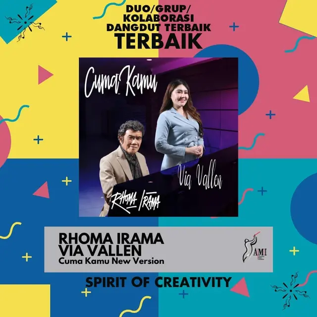 Rhoma Irama dan Via Vallen Raih Penghargaan untuk Duo/Grup/Kolaborasi Dangdut Terbaik di AMI Awards 2021. (instagram.com/amiawards)
