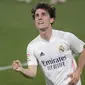 Alvaro Odriozola. Bek kanan asal Spanyol ini didatangkan dari Real Sociedad pada Juli 2018. Pada Januari 2020 dipinjamkan ke Bayern Munich selama setengah musim. Awal musim ini dipulangkan ke Real Madrid dan baru tampil dalam 11 laga di semua ajang kompetisi. (AFP/Jorge Guerrero)