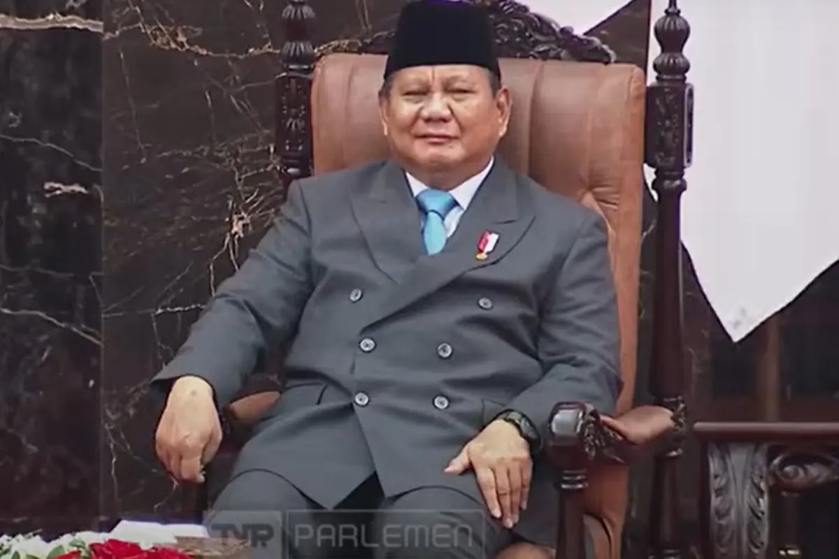 Presiden Prabowo Subianto di Sidang MPR