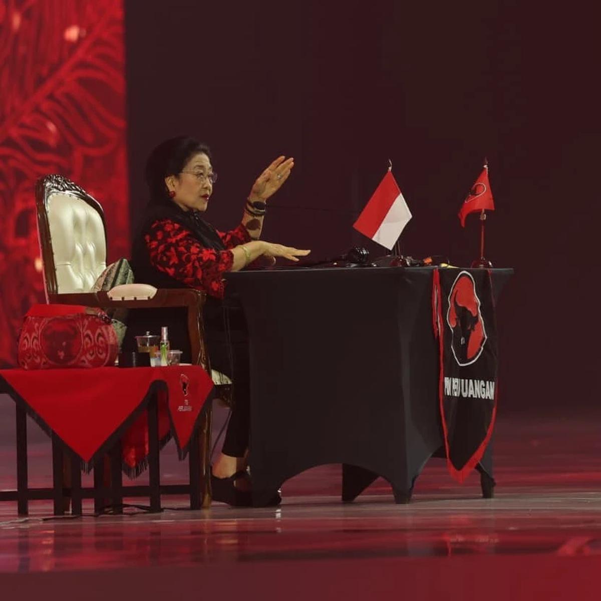 Ketum PDIP Megawati Soekarnoputri di penutupan rakernas