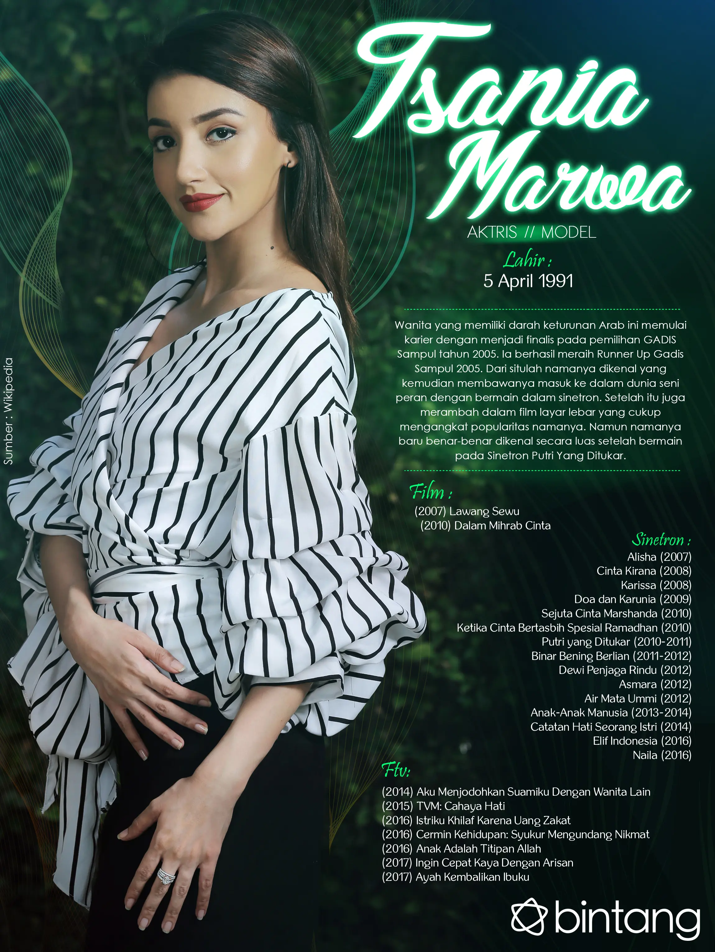 Celeb Bio Tsania Marwa (Foto: Adrian Putra, Desain: Nurman abdul Hakim/Bintang.com)