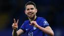 Jorginho. Meskipun menempati posisi sebagai tandem N'Golo Kante di lini tengah dan jadi andalan Chelsea, agen Jorginho menghembuskan rumor kepindahannya ke Napoli menjelang final Liga Champions lalu. (AFP/Catherine Ivill/Pool)