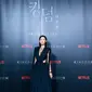 Jun Ji Hyun daam konferensi pers Kingdom: Ashin of the North. (Foto: Netflix)