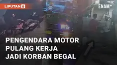 Pengendara motor menjadi korban pembegalan oleh komplotan gengster. Insiden ini berada di dekat pintu Tol Cakung Timur, Jakarta Timur