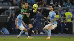 Gol kemenangan Lazio dicetak Felipe Anderson di menit 14 dan Toma Basic di menit 90+2. (AP Photo/Gregorio Borgia)