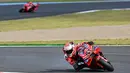 Tambahan poin yang didapat dari balapan utama di Jepang membuat poin yang dikumpulkan Marc Marquez menjadi 541, unggul 201 dari adiknya Alex Marquez dari BK8 Gresini Racing. Dengan selisih itu, dia sudah memastikan menjadi juara. (AFP/Toshifumi Kitamura)