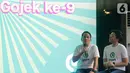 co-CEO Gojek, Kevin Aluwi dan Andre Soelistyo saat acara pengumuman strategi jangka panjang Gojek'Going the Distance' atau 'Melangkah Jauh ke Depan' di Jakarta, Sabtu (2/11/2019). Gojek fokus menerapkan empat strategi. (Liputan6.com/HO/Ismail)