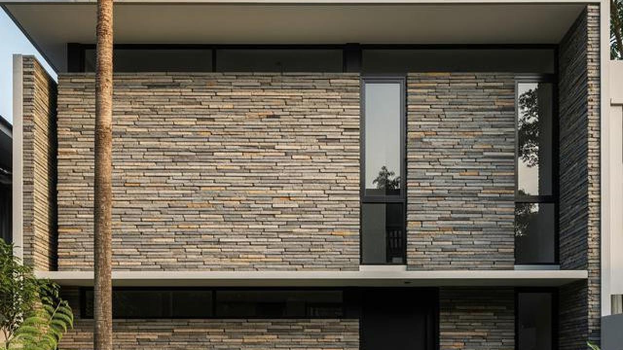 7 Model Rumah Minimalis Batu Alam Tampak Depan dengan Nuansa Natural dan Hangat