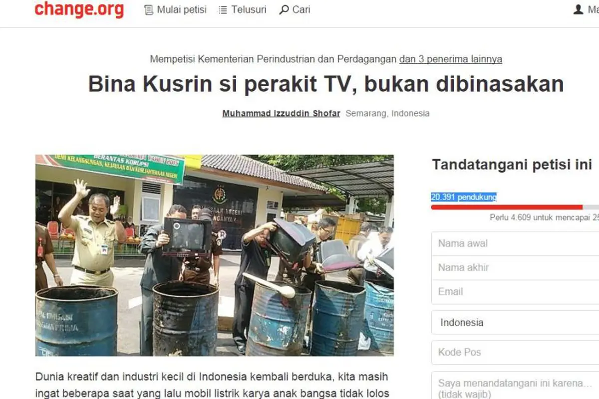 Karya Pria Lulusan SD Dibakar Kejaksaan, Rakyat Bela Lewat Petisi