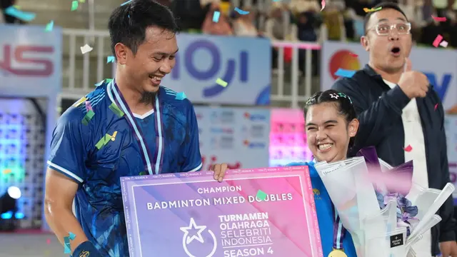 Smash manis dari duet beda dunia, Ziva Magnolya & Mohammad Ahsan sukses menaklukkan lapangan bulu tangkis dan keluar sebagai Juara 1 TOSI Season 4.