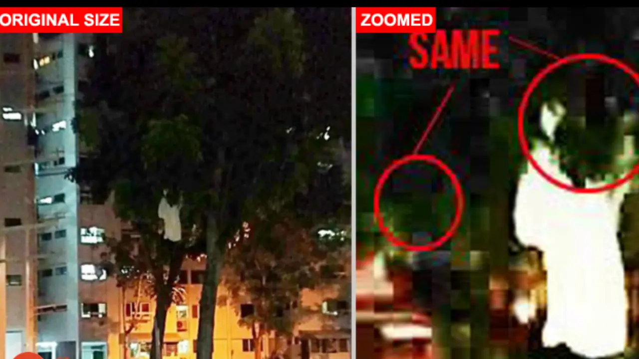 Penampakan sosok misterius diduga hantu kuntilanak di Singapura. (Stomp)